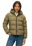 SUPERDRY D1 SDSW HOODED SPORTS PUFFER JACKET ΜΠΟΥΦΑΝ ΓΥΝΑΙΚΕΙΟ KHAKI