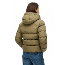 SUPERDRY D1 SDSW HOODED SPORTS PUFFER JACKET ΜΠΟΥΦΑΝ ΓΥΝΑΙΚΕΙΟ KHAKI