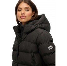 SUPERDRY D1 SDSW HOODED SPORTS PUFFER JACKET ΜΠΟΥΦΑΝ ΓΥΝΑΙΚΕΙΟ BLACK