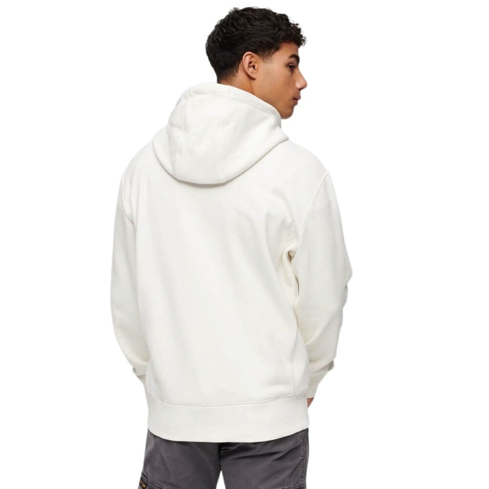SUPERDRY LUXURY SPORT LOOSE HOOD ΜΠΛΟΥΖΑ ΦΟΥΤΕΡ ΑΝΔΡΙΚΗ WHITE