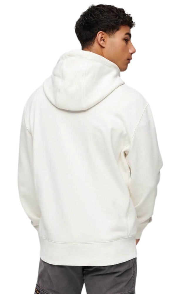 SUPERDRY LUXURY SPORT LOOSE HOOD ΜΠΛΟΥΖΑ ΦΟΥΤΕΡ ΑΝΔΡΙΚΗ WHITE
