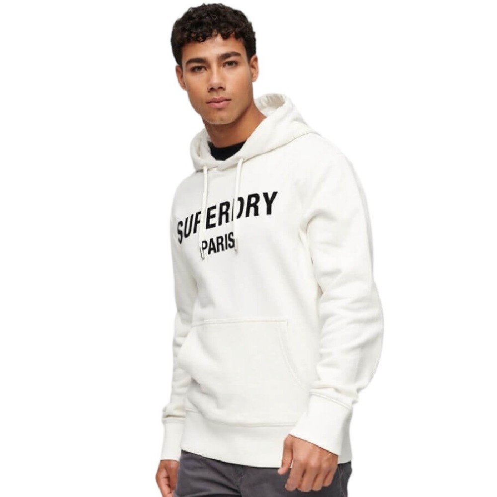 SUPERDRY LUXURY SPORT LOOSE HOOD ΜΠΛΟΥΖΑ ΦΟΥΤΕΡ ΑΝΔΡΙΚΗ WHITE
