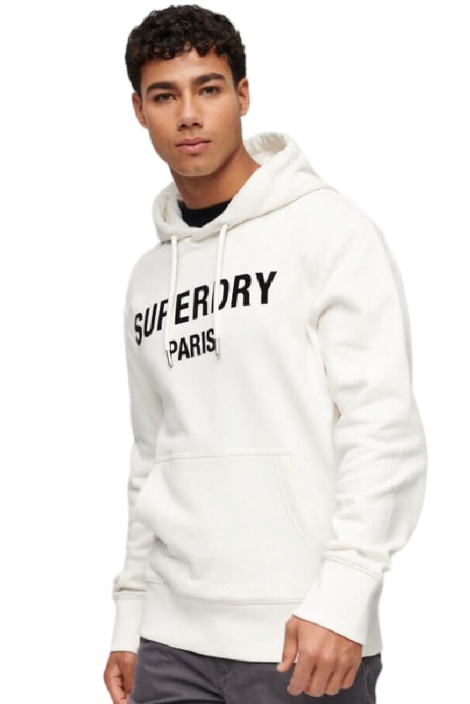 SUPERDRY LUXURY SPORT LOOSE HOOD ΜΠΛΟΥΖΑ ΦΟΥΤΕΡ ΑΝΔΡΙΚΗ WHITE