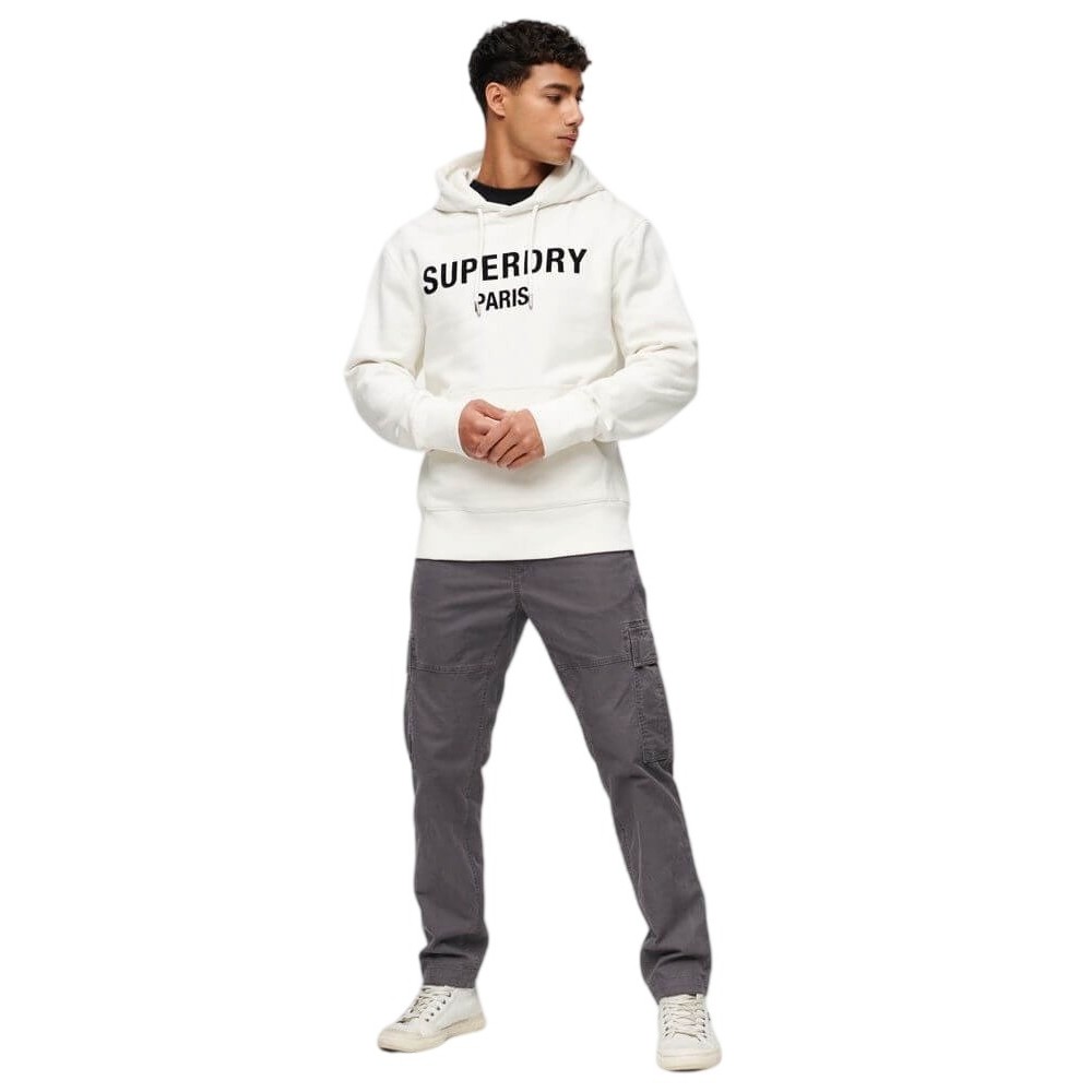 SUPERDRY LUXURY SPORT LOOSE HOOD ΜΠΛΟΥΖΑ ΦΟΥΤΕΡ ΑΝΔΡΙΚΗ WHITE