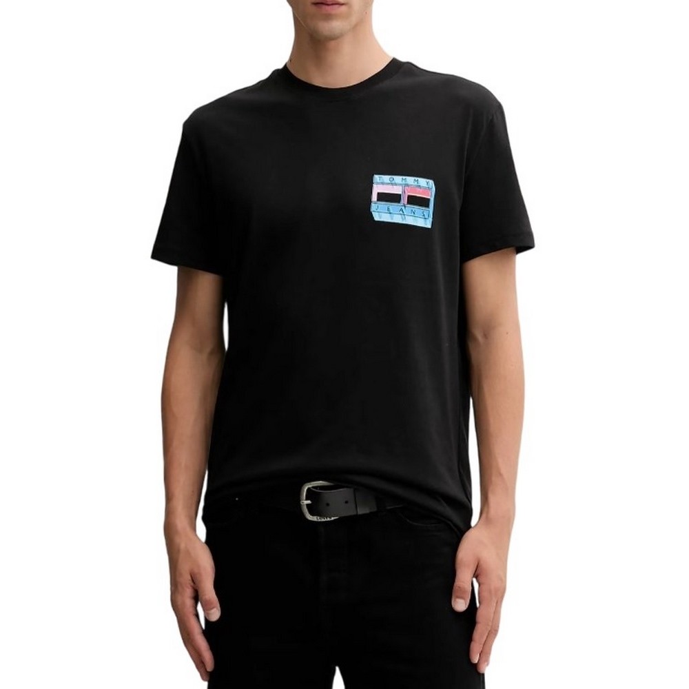 TOMMY JEANS REG DNA FLAG PLAY TEE EXT T-SHIRT ΜΠΛΟΥΖΑ ΑΝΔΡΙΚΗ BLACK
