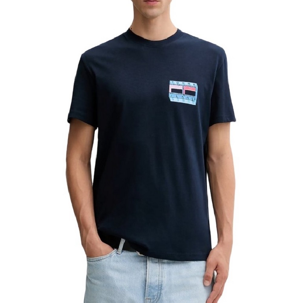 TOMMY JEANS REG DNA FLAG PLAY TEE EXT T-SHIRT ΜΠΛΟΥΖΑ ΑΝΔΡΙΚΗ DARK NAVY