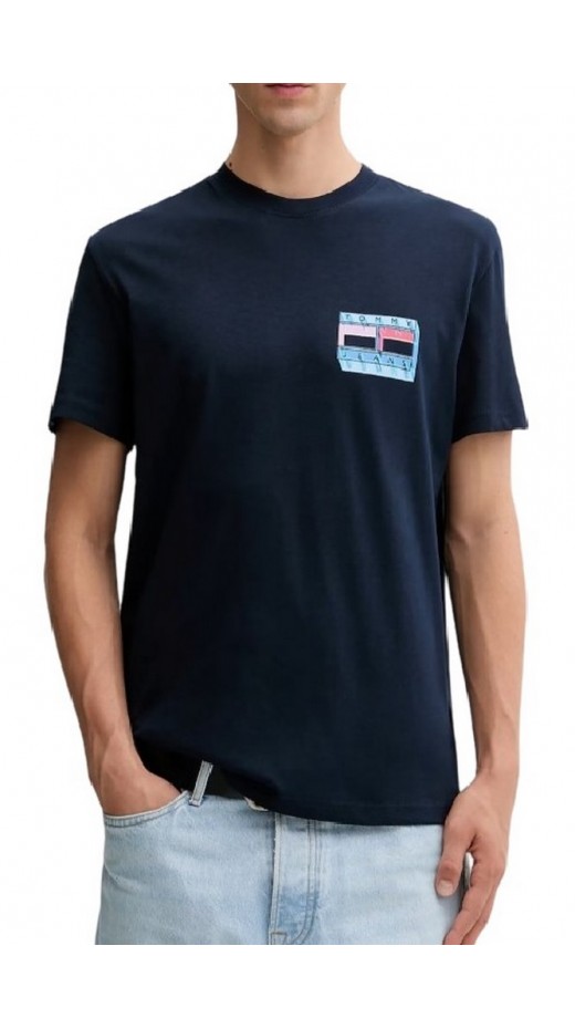 TOMMY JEANS REG DNA FLAG PLAY TEE EXT T-SHIRT ΜΠΛΟΥΖΑ ΑΝΔΡΙΚΗ DARK NAVY