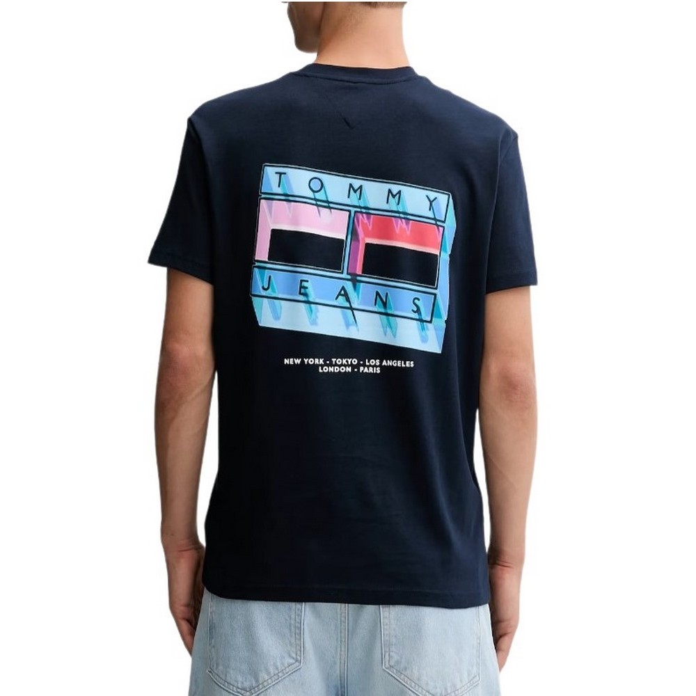 TOMMY JEANS REG DNA FLAG PLAY TEE EXT T-SHIRT ΜΠΛΟΥΖΑ ΑΝΔΡΙΚΗ DARK NAVY