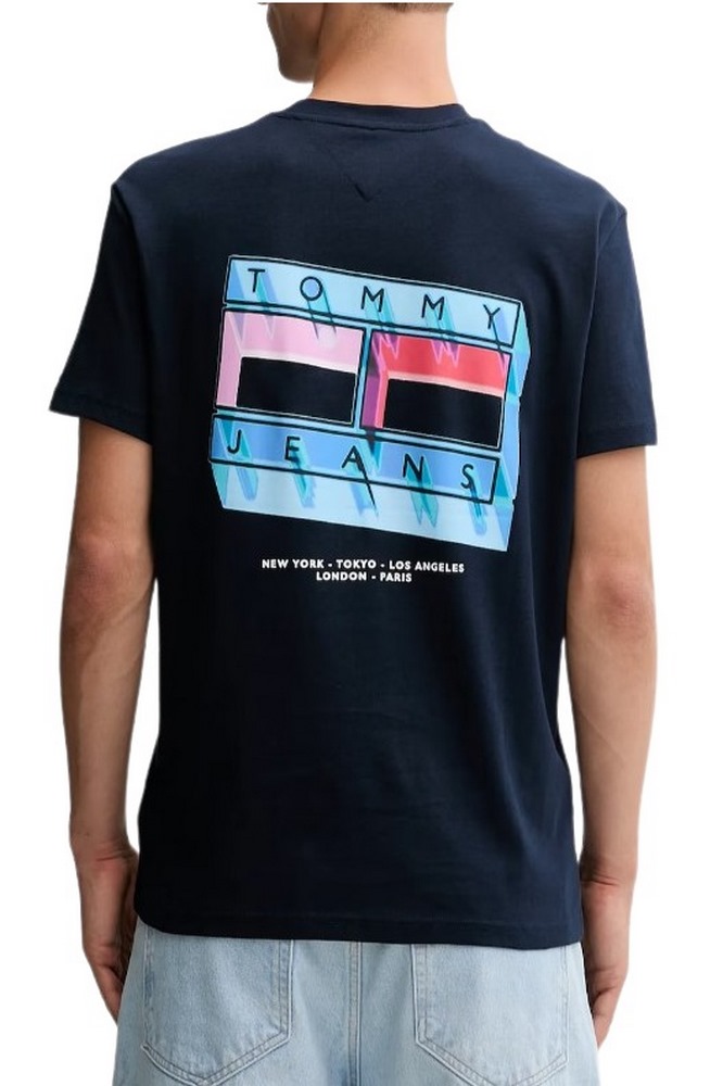 TOMMY JEANS REG DNA FLAG PLAY TEE EXT T-SHIRT ΜΠΛΟΥΖΑ ΑΝΔΡΙΚΗ DARK NAVY