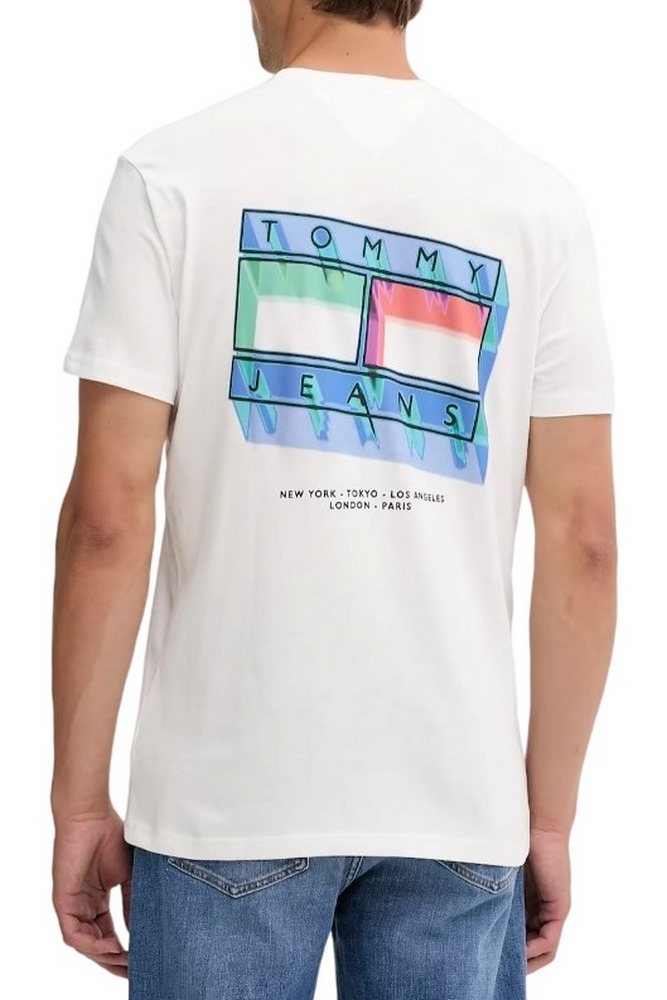 TOMMY JEANS REG DNA FLAG PLAY TEE EXT T-SHIRT ΜΠΛΟΥΖΑ ΑΝΔΡΙΚΗ OFF WHITE