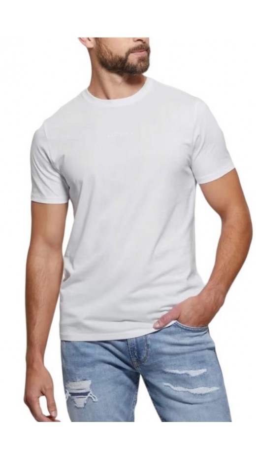 GUESS EMB PIMA CREW ΜΠΛΟΥΖΑ ΑΝΔΡΙΚΟ WHITE