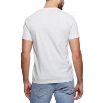 GUESS EMB PIMA CREW T-SHIRT ΜΠΛΟΥΖΑ ΑΝΔΡΙΚΗ WHITE