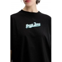 GUESS JEANS CN OS CURVED L T-SHIRT ΜΠΛΟΥΖΑ ΓΥΝΑΙΚΕΙΑ BLACK