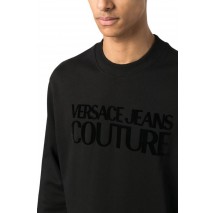 VERSACE JEANS COUTURE R LOGO FLOCK ΦΟΥΤΕΡ ΜΠΛΟΥΖΑ ΑΝΔΡΙΚΟ BLACK