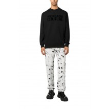 VERSACE JEANS COUTURE R LOGO FLOCK ΦΟΥΤΕΡ ΜΠΛΟΥΖΑ ΑΝΔΡΙΚΟ BLACK