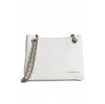 CALVIN KLEIN JEANS SCULPTED SHOULDER BAG W/CHAIN24 ΤΣΑΝΤΑ ΓΥΝΑΙΚΕΙΑ WHITE
