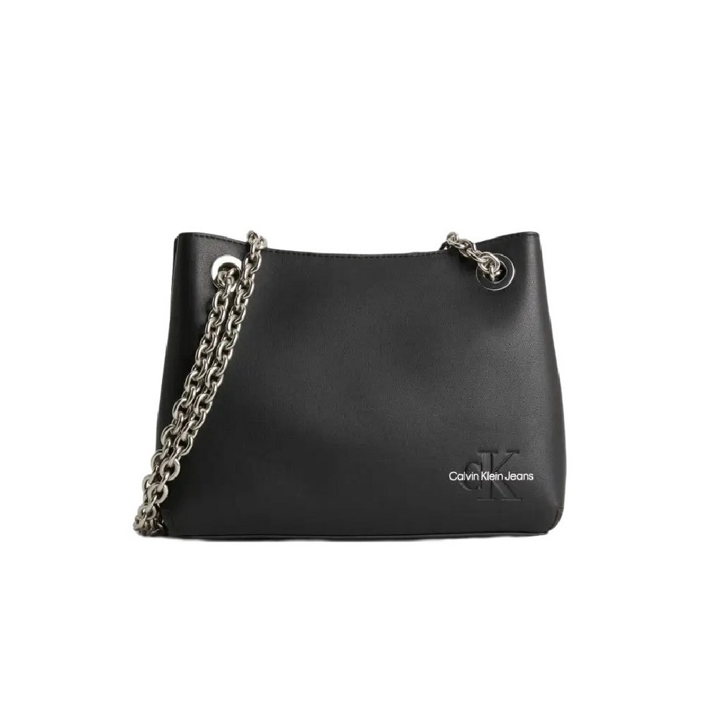 CALVIN KLEIN JEANS SCULPTED SHOULDER BAG W/CHAIN24 ΤΣΑΝΤΑ ΓΥΝΑΙΚΕΙΑ BLACK