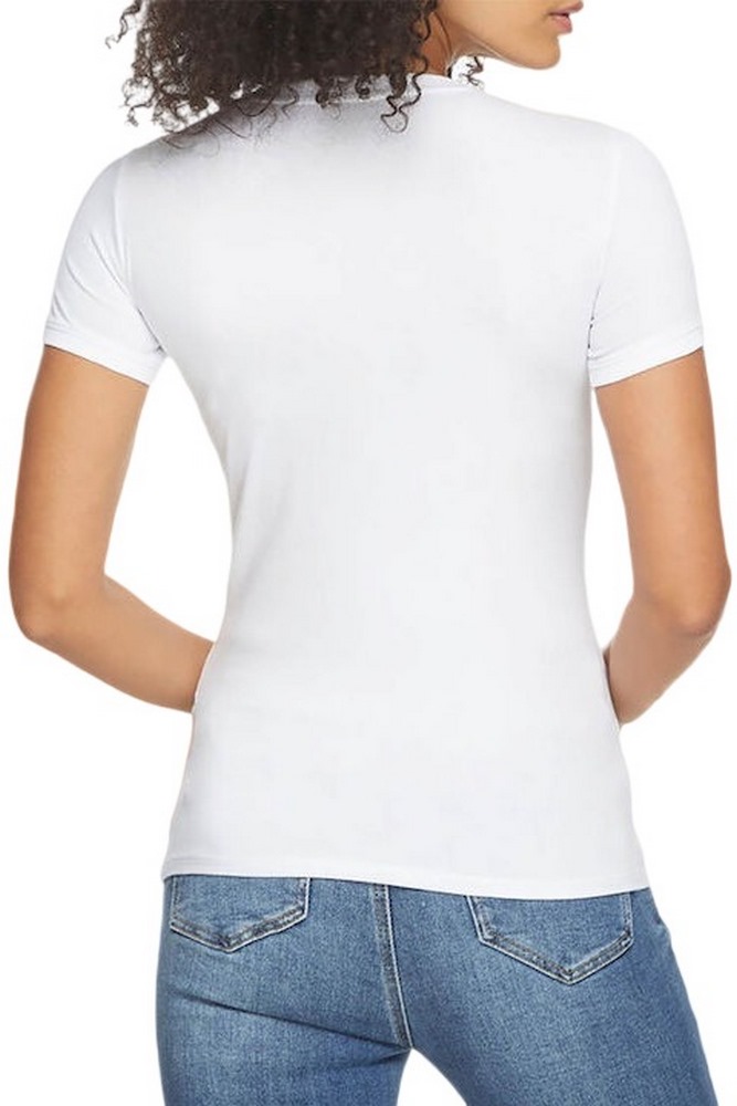 GUESS SS VN MINI TRIANGLE TEE TSHIRT ΓΥΝΑΙΚΕΙΟ WHITE