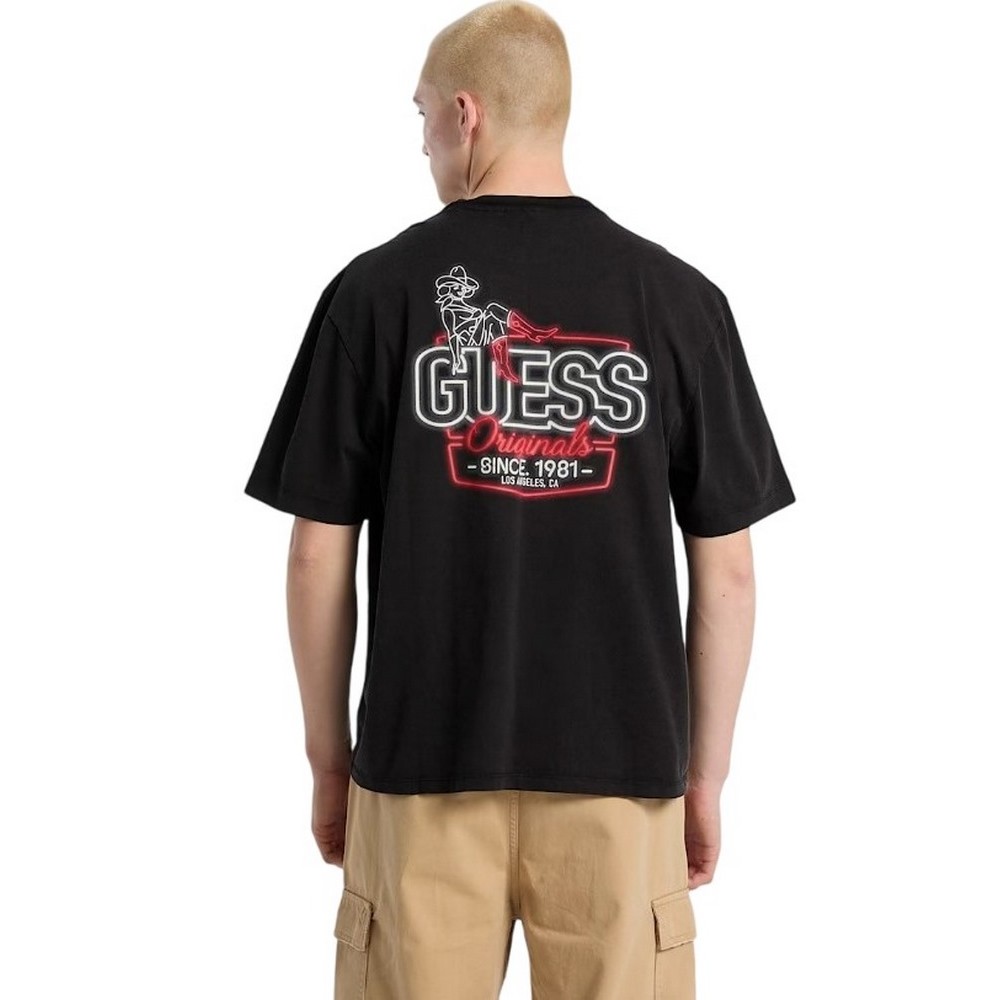GUESS AMERICAN CLASSIC ΜΠΛΟΥΖΑ ΑΝΔΡΙΚΗ WASHED BLACK