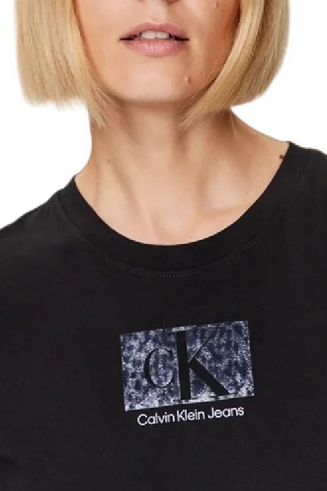 CALVIN KLEIN PRINTED BOX SLIM  TEE T-SHIRT ΓΥΝΑΙΚΕΙΟ BLACK