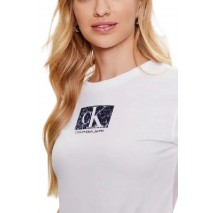 CALVIN KLEIN JEANS PRINTED BOX SLIM  TEE T-SHIRT ΓΥΝΑΙΚΕΙΟ WHITE