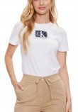 CALVIN KLEIN JEANS PRINTED BOX SLIM  TEE T-SHIRT ΓΥΝΑΙΚΕΙΟ WHITE