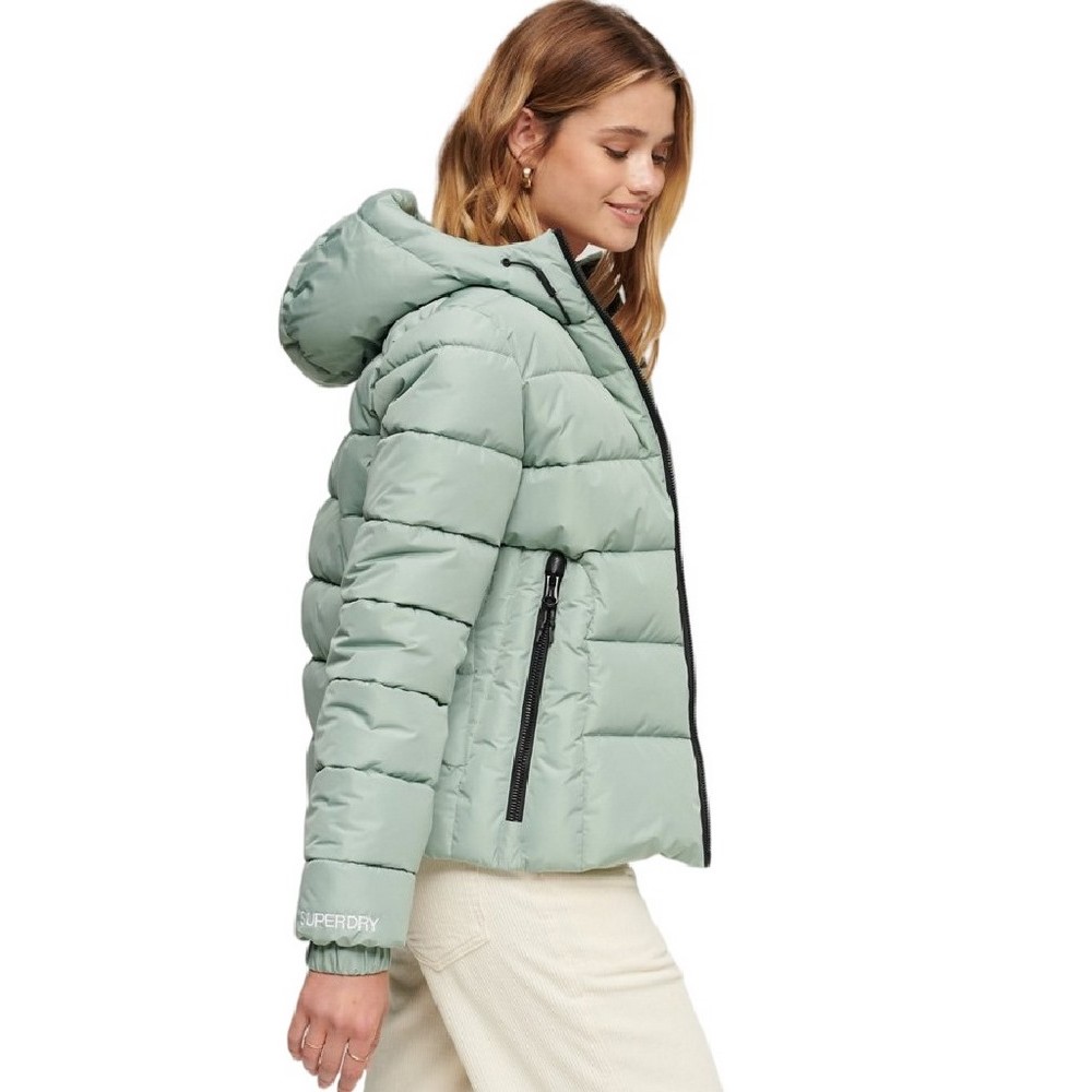 SUPERDRY HOODED SPIRIT SPORTS PUFFER ΜΠΟΥΦΑΝ ΓΥΝΑΙΚΕΙΟ GREEN