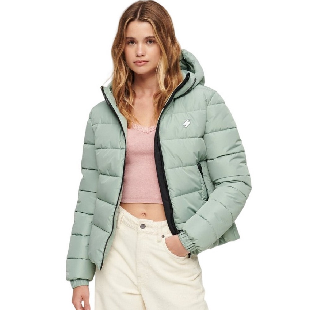 SUPERDRY HOODED SPIRIT SPORTS PUFFER ΜΠΟΥΦΑΝ ΓΥΝΑΙΚΕΙΟ GREEN