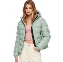 SUPERDRY HOODED SPIRIT SPORTS PUFFER ΜΠΟΥΦΑΝ ΓΥΝΑΙΚΕΙΟ GREEN