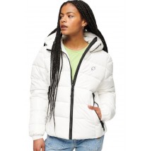 SUPERDRY HOODED SPIRIT SPORTS PUFFER ΜΠΟΥΦΑΝ ΓΥΝΑΙΚΕΙΟ WHITE