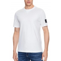 CALVIN KLEIN BADGE REGULAR TEE T-SHIRT ΑΝΔΡΙΚΟ WHITE