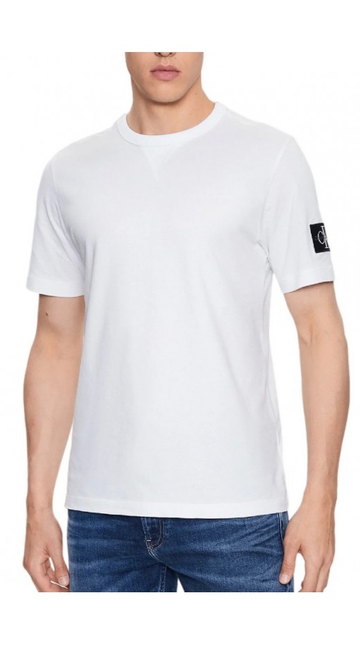 CALVIN KLEIN BADGE REGULAR TEE T-SHIRT ΑΝΔΡΙΚΟ WHITE