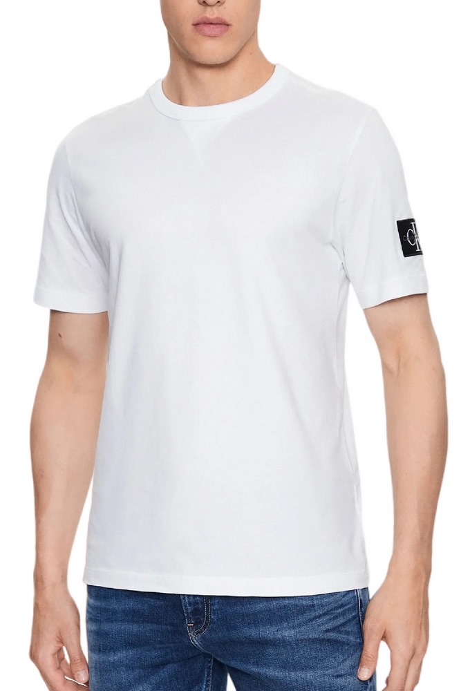 CALVIN KLEIN BADGE REGULAR TEE T-SHIRT ΑΝΔΡΙΚΟ WHITE