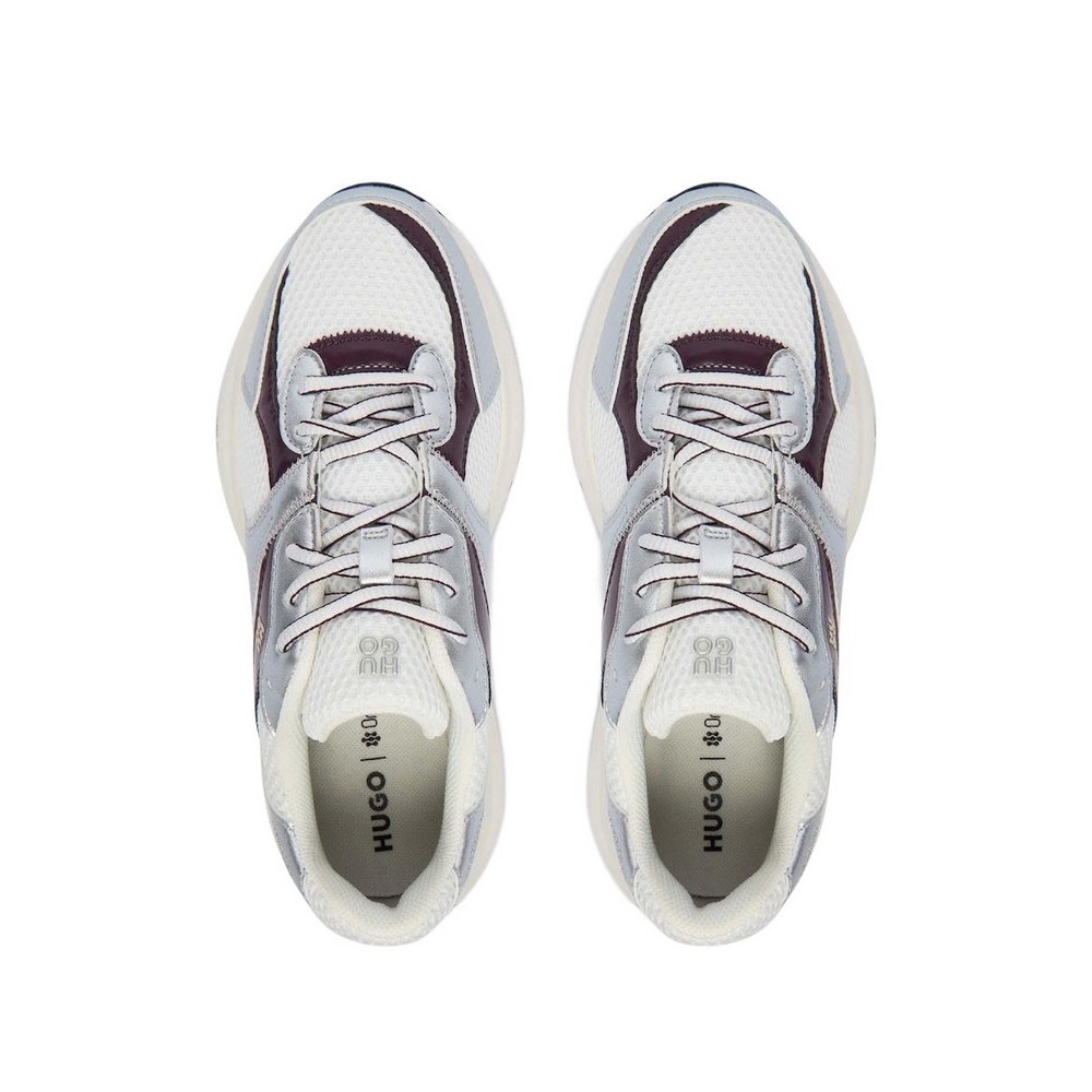 HUGO BOSS SNEAKERS STARLIT RUNN MEPUSL ΠΑΠΟΥΤΣΙΑ ΓΥΝΑΙΚΕΙΑ WHITE/SILVER