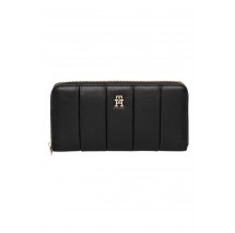 TOMMY HILFIGER  ICON LRG ZA QUILTED ΠΟΡΤΟΦΟΛΙ ΓΥΝΑΙΚΕΙΟ BLACK