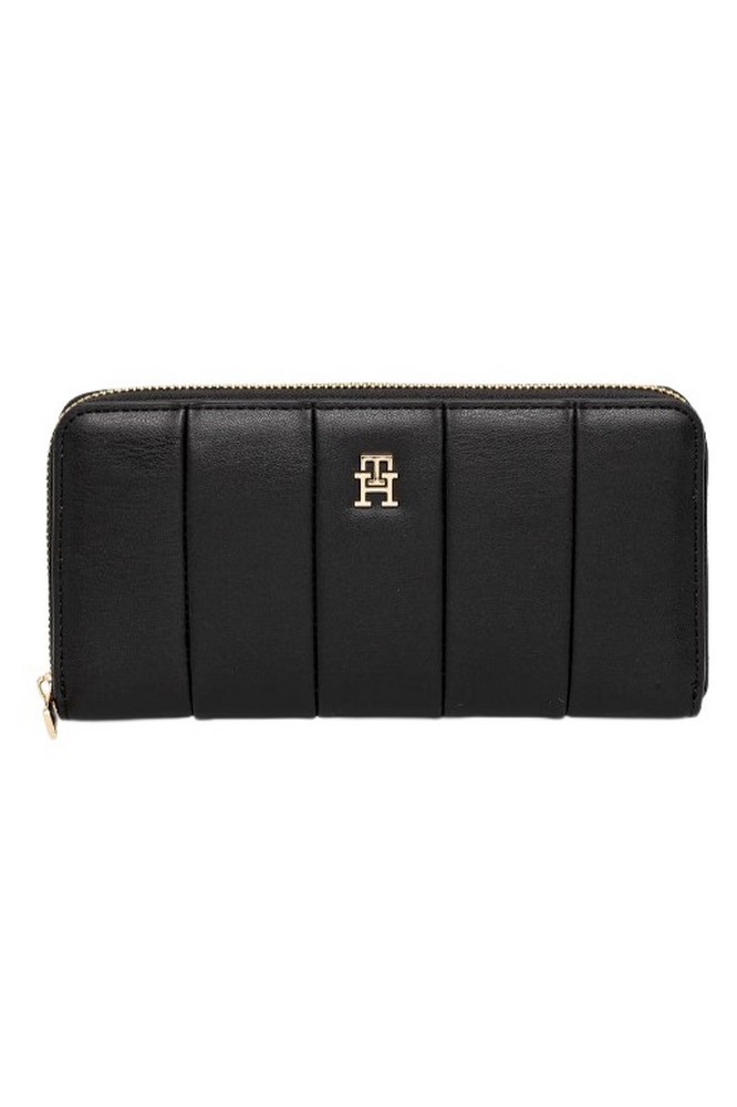 TOMMY HILFIGER  ICON LRG ZA QUILTED ΠΟΡΤΟΦΟΛΙ ΓΥΝΑΙΚΕΙΟ BLACK