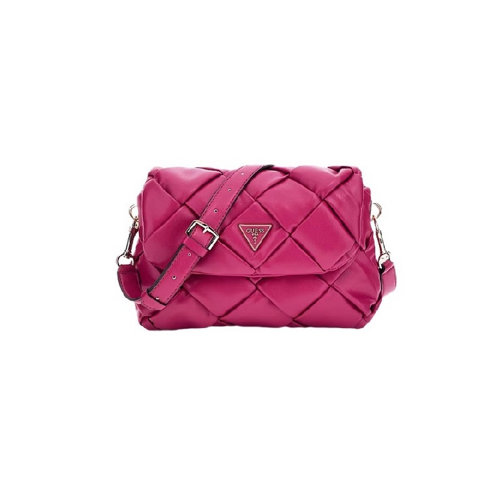 GUESS ZAINA FLAP SHOULDER ΤΣΑΝΤΑ ΓΥΝΑΙΚΕΙΑ PLUM