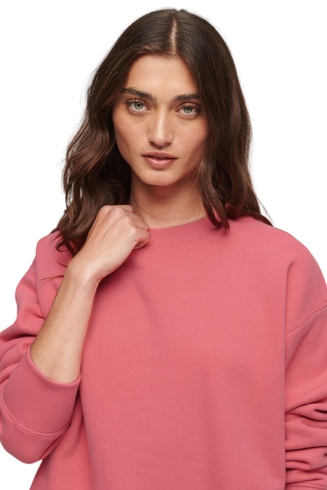 SUPERDRY D2 OVIN ESSENTIAL LOGO SWEATSHIRT UB ΦΟΥΤΕΡ ΜΠΛΟΥΖΑ ΓΥΝΑΙΚΕΙΑ PINK