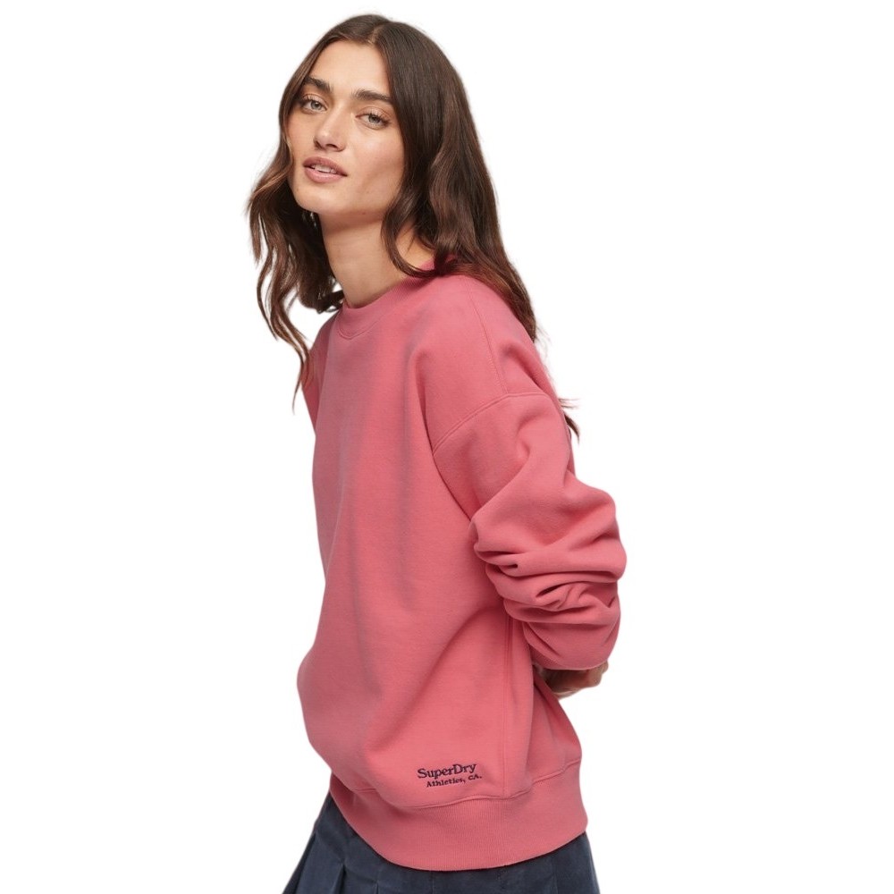 SUPERDRY D2 OVIN ESSENTIAL LOGO SWEATSHIRT UB ΦΟΥΤΕΡ ΜΠΛΟΥΖΑ ΓΥΝΑΙΚΕΙΑ PINK