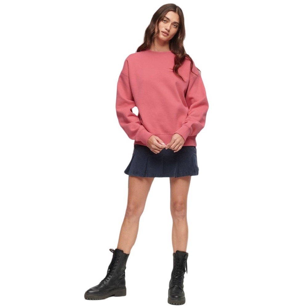 SUPERDRY D2 OVIN ESSENTIAL LOGO SWEATSHIRT UB ΦΟΥΤΕΡ ΜΠΛΟΥΖΑ ΓΥΝΑΙΚΕΙΑ PINK