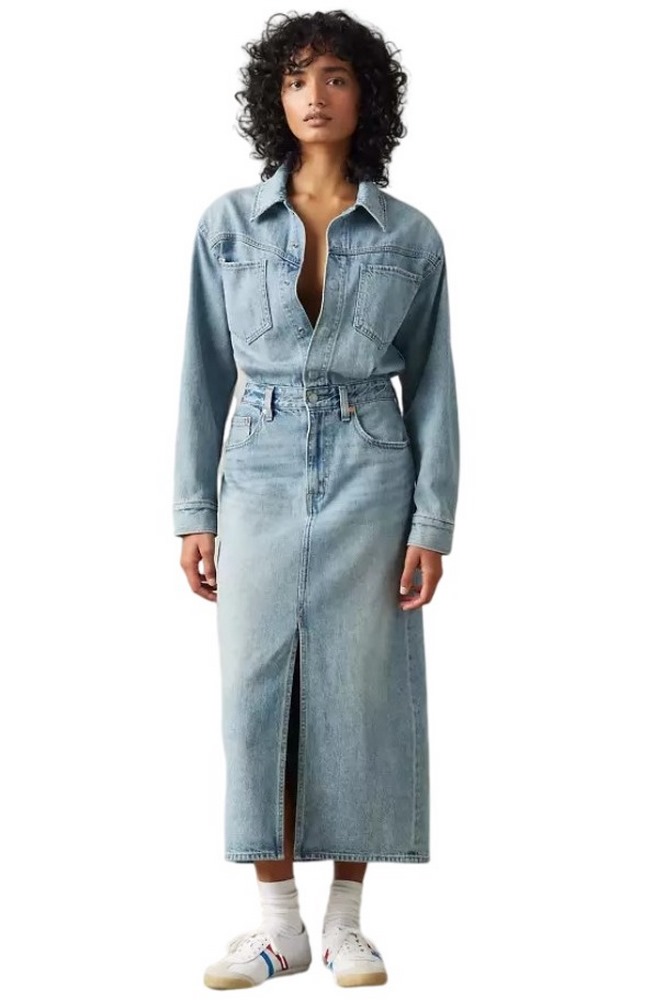LEVIS® WESTERN DENIM MIDI DRESS ΦΟΡΕΜΑ ΓΥΝΑΙΚΕΙΟ BLUΕ DENIM