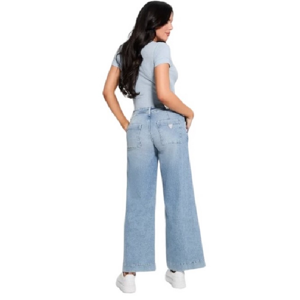 GUESS ZOYA WIDE LEG CROP ΠΑΝΤΕΛΟΝΙ ΓΥΝΑΙΚΕΙΟ LIGHT DENIM