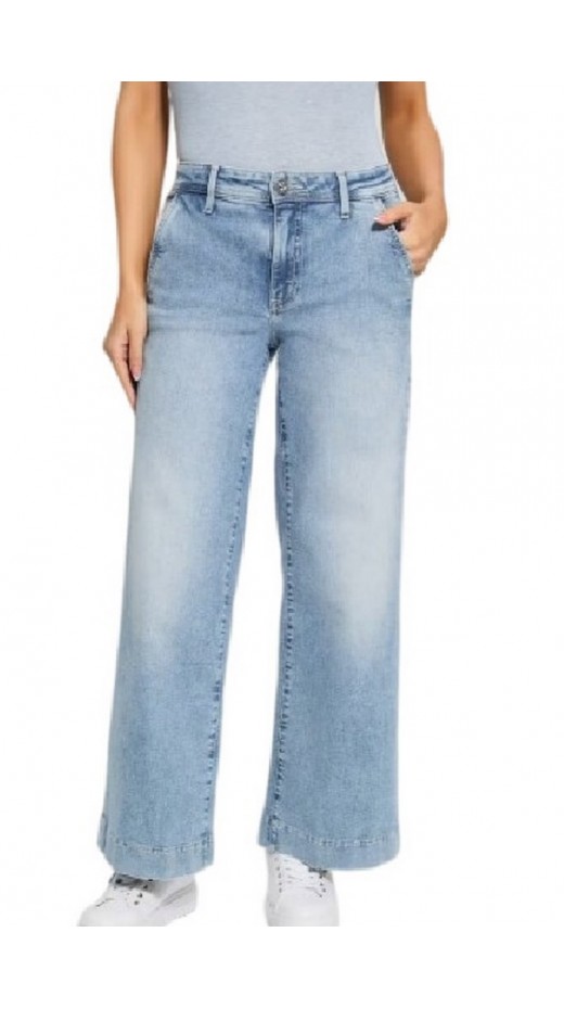 GUESS ZOYA WIDE LEG CROP ΠΑΝΤΕΛΟΝΙ ΓΥΝΑΙΚΕΙΟ LIGHT DENIM