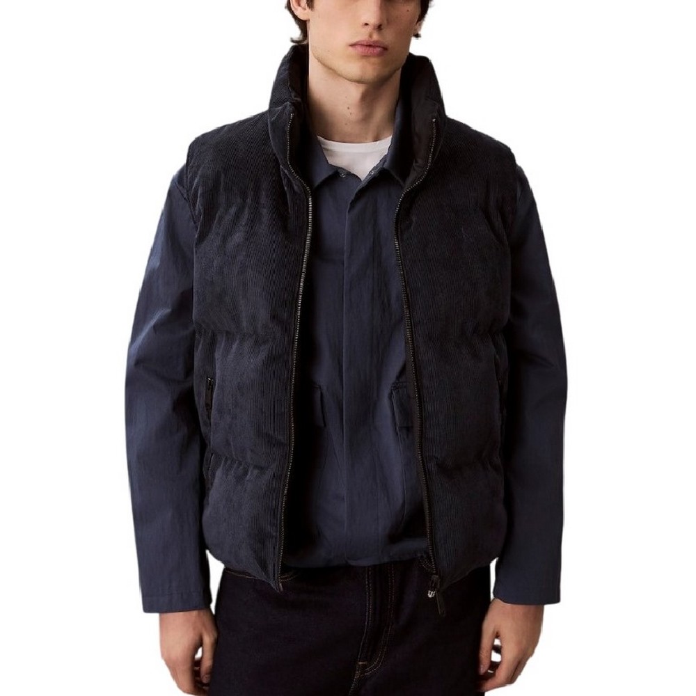 CALVIN KLEIN JEANS SLVLSS REVERSIBLE CORDUROY PUFFE ΓΙΛΕΚΟ ΜΠΟΥΦΑΝ ΑΝΔΡΙΚΟ NAVY