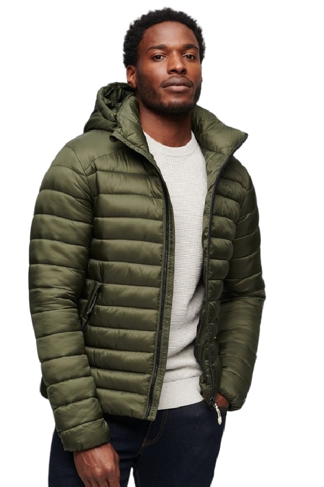 SUPERDRY D3 SDCD HOODED FUJI SPORT PADDED JKT ΜΠΟΥΦΑΝ ΑΝΔΡΙΚΟ GREEN