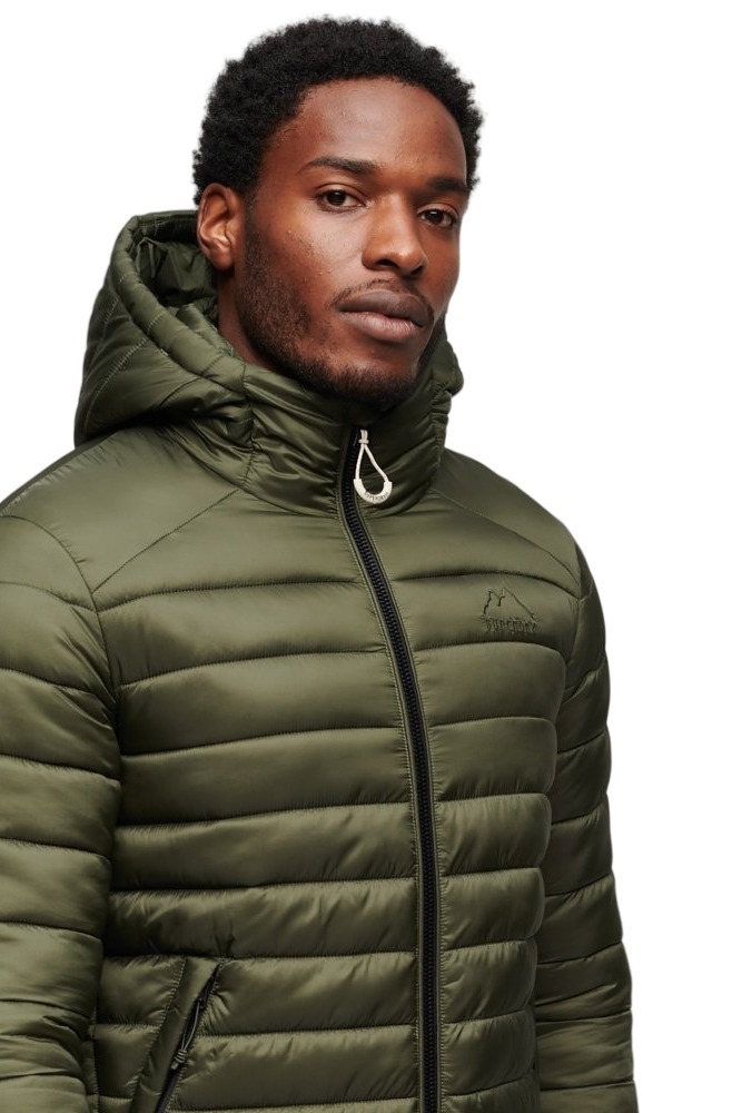 SUPERDRY D3 SDCD HOODED FUJI SPORT PADDED JKT ΜΠΟΥΦΑΝ ΑΝΔΡΙΚΟ GREEN