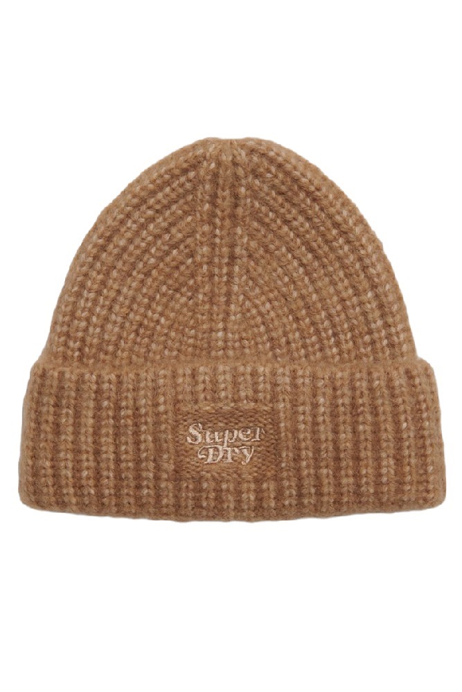 SUPERDRY D3 SDRY RIB KNIT BEANIE HAT ΣΚΟΥΦΟΣ  ΓΥΝΑΙΚΕΙΟΣ BROWN