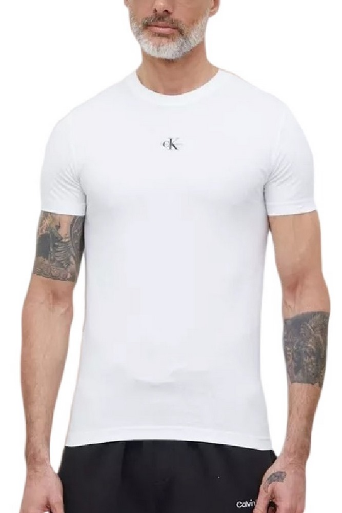 CALVIN KLEIN  JEANS MICRO MONOLOGO TEE TSHIRT ΑΝΔΡΙΚΟ WHITE
