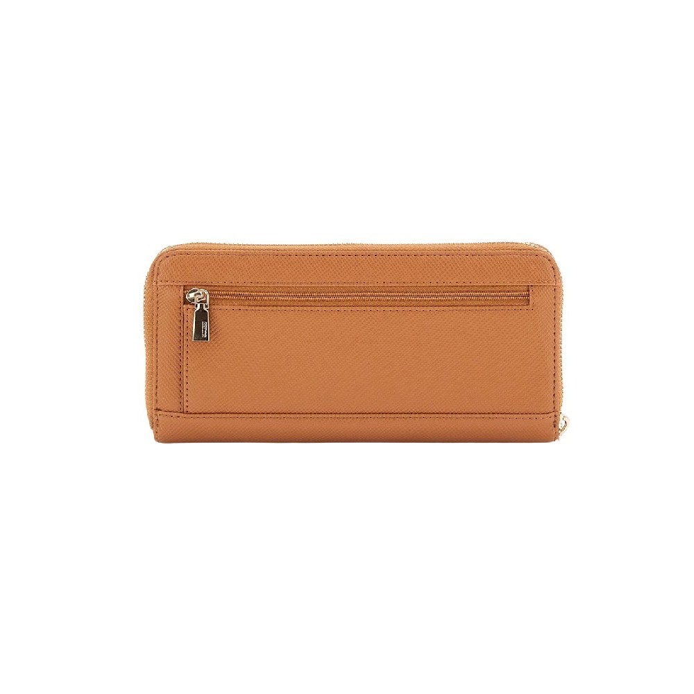 GUESS LAUREL II SLG LARGE ZIP AROUND ΠΟΡΤΟΦΟΛΙ ΓΥΝΑΙΚΕΙΟ COGNAC