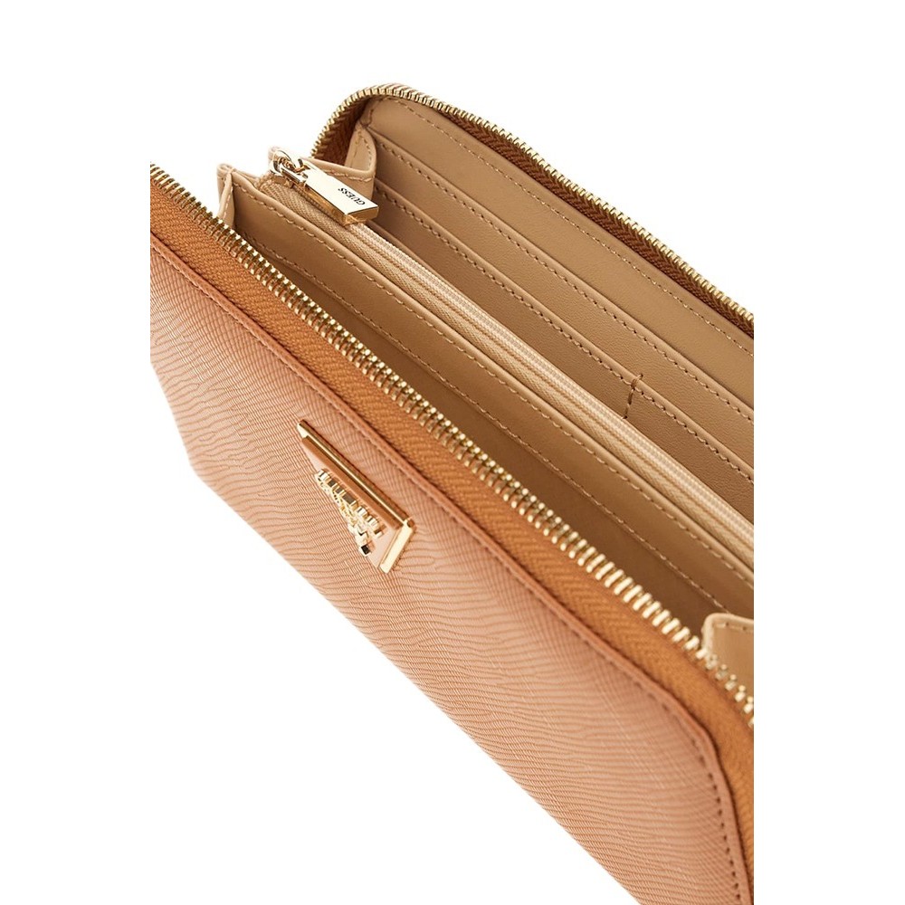 GUESS LAUREL II SLG LARGE ZIP AROUND ΠΟΡΤΟΦΟΛΙ ΓΥΝΑΙΚΕΙΟ COGNAC